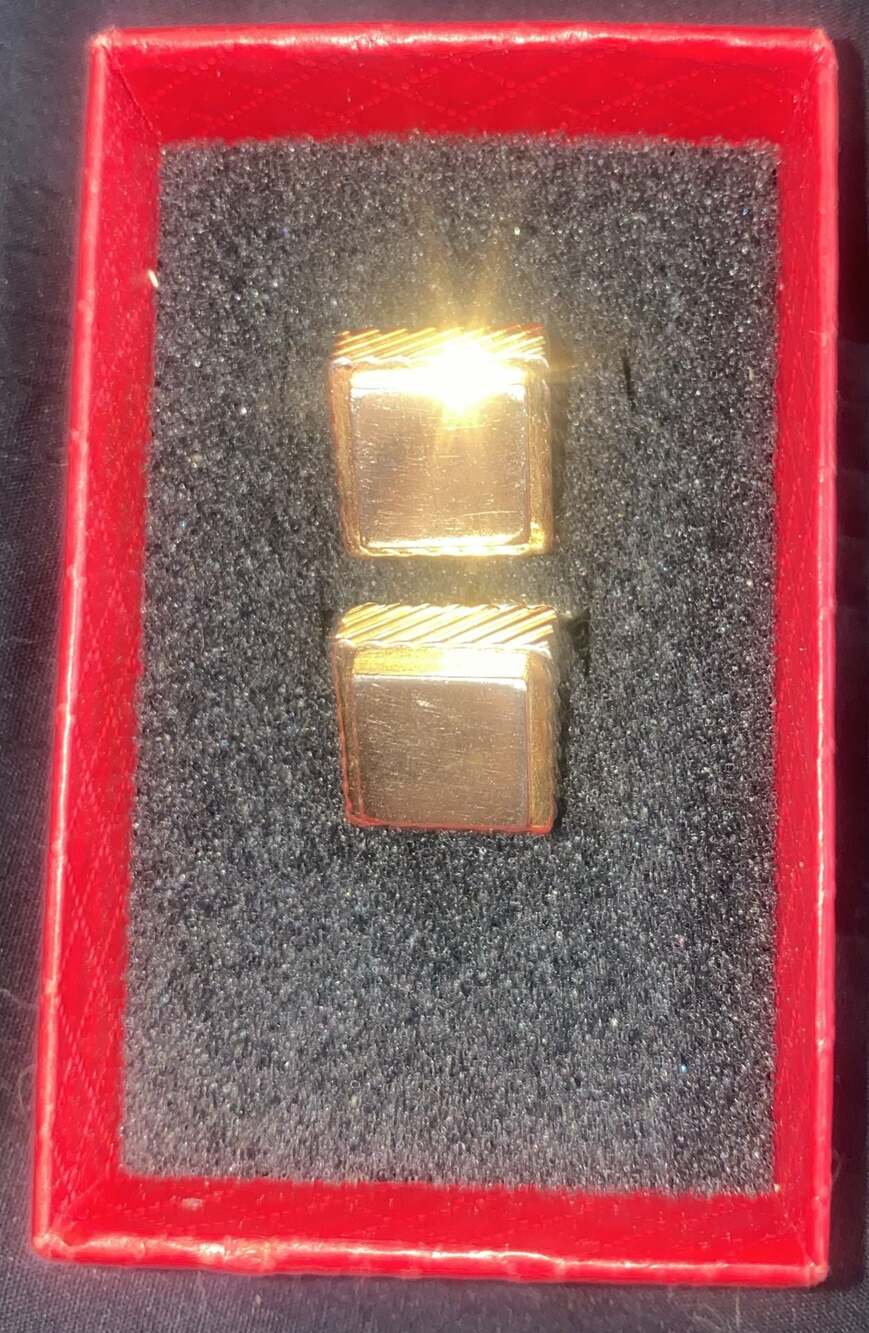Swank Gold Tone Square Textured Cufflinks